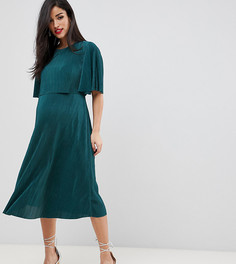 Плиссированное платье миди с кроп-топом ASOS DESIGN Maternity Nursing - Зеленый