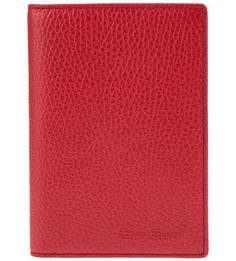 Красная обложка для паспорта из зерненой кожи Sergio Belotti