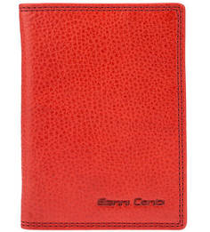 Красная кожаная обложка для паспорта с кармашками Gianni Conti