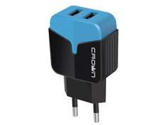 Зарядное устройство Crown CMWC-3042 2xUSB Black-Blue