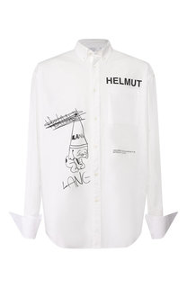 Хлопковая рубашка с воротником button down Helmut Lang