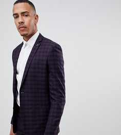 Бордовый клетчатый пиджак зауженного кроя Farah Hurstleigh - Красный