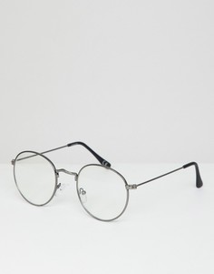 Круглые очки с прозрачными стеклами ASOS DESIGN - Серый