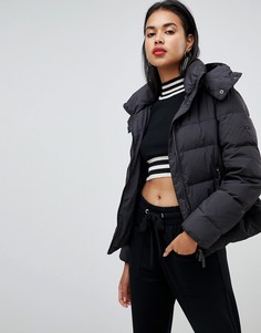 Дутая пуховая куртка с капюшоном Armani Exchange - Черный