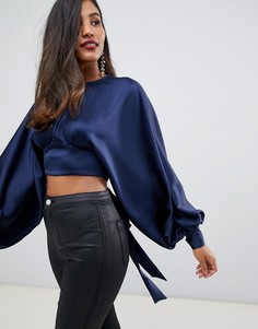 Топ-блузка с открытой спиной ASOS EDITION - Темно-синий