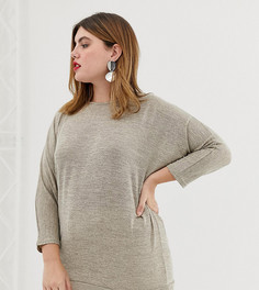 Футболка с пуговицами New Look Curve - Рыжий