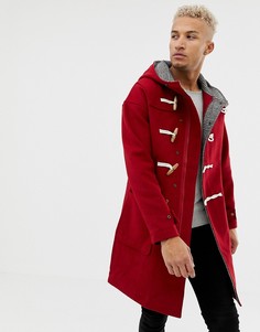 Красное шерстяное пальто с фиксаторами-тогл Pull&Bear - Красный Pull&;Bear