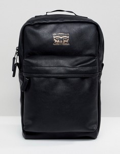 Рюкзак из искусственной кожи с карманами Levis - Черный