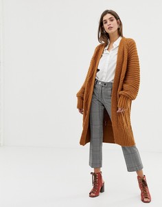 Удлиненный oversize-кардиган карамельного цвета River Island - Коричневый