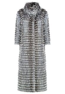 Облегченная шуба из меха лисы на трикотаже Virtuale Fur Collection