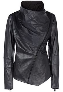 Кожаная куртка с отделкой трикотажем LE Monique