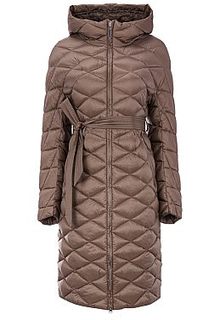 Утепленное стеганое пальто с поясом Clasna
