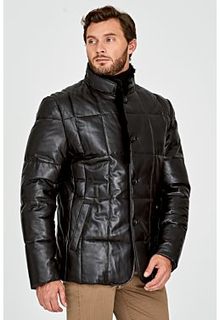 Утепленная кожаная куртка с отделкой мехом норки Al Franco