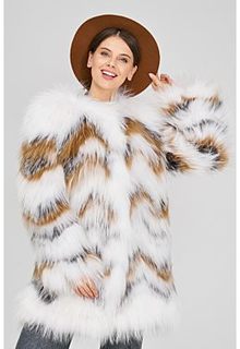 Облегченная шуба из меха енота и чернобурки Virtuale Fur Collection