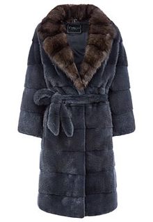 Пальто из аукционной норки с отделкой мехом соболя Fellicci