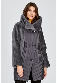 Облегченная шуба из овчины и текстиля Virtuale Fur Collection