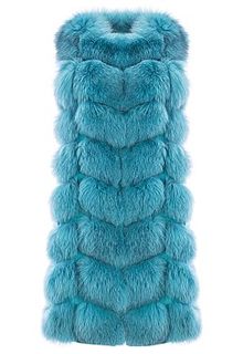 Жилет из меха песца и замши Fellicci