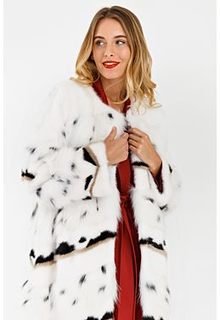 Комбинированная шуба из меха песца и норки Virtuale Fur Collection