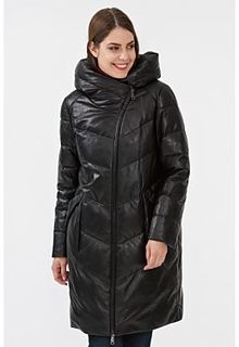 Утепленное пальто из натуральной кожи La Reine Blanche
