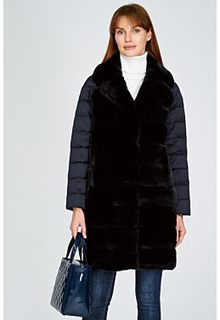 Комбинированная шуба из меха кролика Virtuale Fur Collection