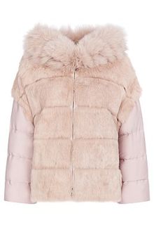 Шуба из меха кролика со съемными рукавами Virtuale Fur Collection