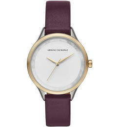 Кварцевые часы с бордовым кожаным ремешком Armani Exchange