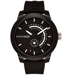 Часы с черным силиконовым ремешком Tommy Hilfiger