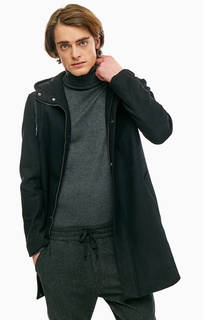 Полушерстяное пальто с капюшоном Antony Morato