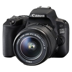 Зеркальный фотоаппарат CANON EOS 200D kit ( EF-S 18-55mm f/3.5-5.6 DC III), черный