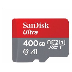 Карта памяти microSDXC UHS-I SANDISK Ultra 400 ГБ, 100 МБ/с, Class 10, SDSQUAR-400G-GN6MA, 1 шт., переходник SD