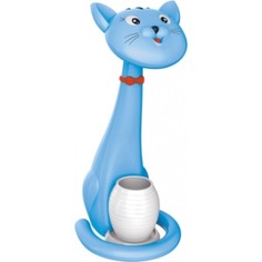 Настольный светильник camelion kd-853 c13 голубой, led, кот, 230в, 3 ур.ярк ночник 13310