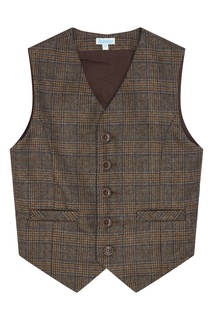 Коричневый клетчатый жилет Bubbles