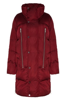 Удлиненная стеганая куртка красного цвета Papermint