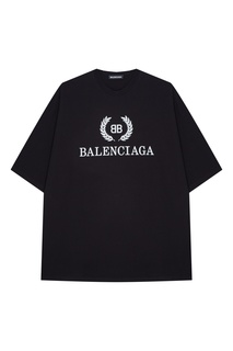 Черная футболка с логотипом BB Balenciaga Man