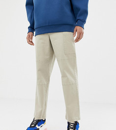 Бежевые брюки карго из плотной саржи ASOS WHITE Tall - Белый