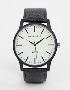 Мужские часы с кремовым циферблатом и черным ремешком Bellfield - Черный