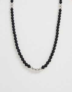 Черное ожерелье из бусин Bershka - Черный