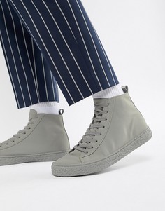 Серые высокие кроссовки с крепированной подошвой ASOS DESIGN - Серый