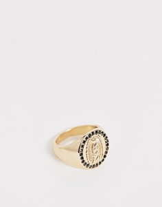 Золотистое кольцо в винтажном стиле со стразами и отделкой Дева Мария Гваделупская ASOS DESIGN - Золотой