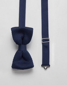 Темно-синий трикотажный галстук-бабочка Twisted Tailor - Темно-синий