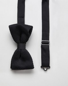 Черный трикотажный галстук-бабочка Twisted Tailor - Черный
