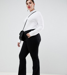 Черные расклешенные джинсы со стрелками ASOS DESIGN Curve - Черный