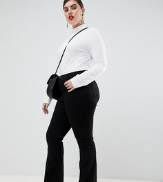 Черные расклешенные джинсы со стрелками ASOS DESIGN Curve - Черный
