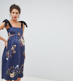Платье с цветочным принтом и контрастной отделкой True Violet Maternity - Мульти