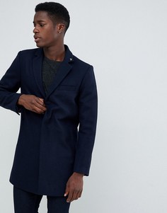 Темно-синее пальто с добавлением шерсти Farah Portobello - Темно-синий
