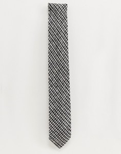 Фланелевый галстук с узором гусиная лапка Gianni Feraud - Черный