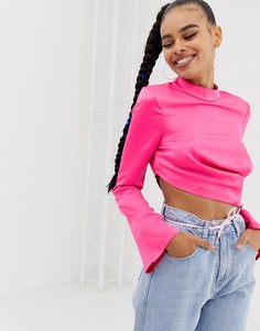 Блузка с длинными рукавами и драпировкой COLLUSION - Розовый