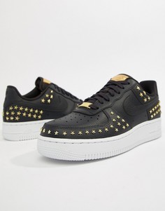 Черные кроссовки с заклепками Nike Air Force 1 - Черный