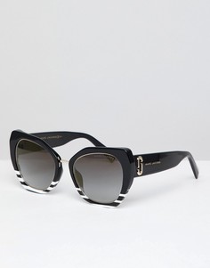 Черно-белые солнцезащитные очки кошачий глаз Marc Jacobs - Черный