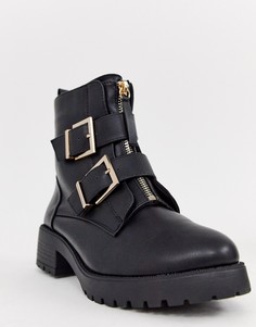 Ботинки с двумя пряжками River Island - Черный